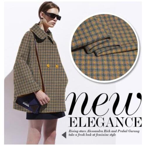 LEO&LIN Winter TOP Haute couture Pure Wool plaid prespinning small set Woolen Cloth Sewing fabric for Sewing Textile(1meter)