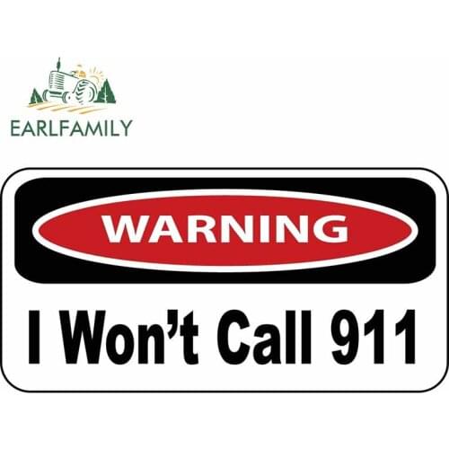EARLFAMILY 13cm x 6.6cm For Warning Sign Funny Car Stickers Comical Decal Waterproof Suitable for VAN RV SUV Sunscreen Decor