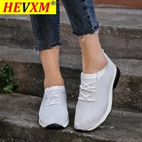 2020 New Breathable Mesh Female Casual Flats Lace-up Platform Shoes Women Vulcanized Shoes Woman Autumn Rubber Ladies Sneakers