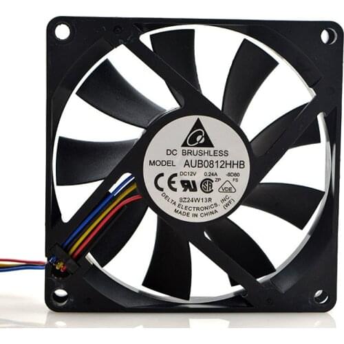 New Original AUB0812HHB 8015 12V 0.24A 8cm Silent Double Ball Computer Case Fan