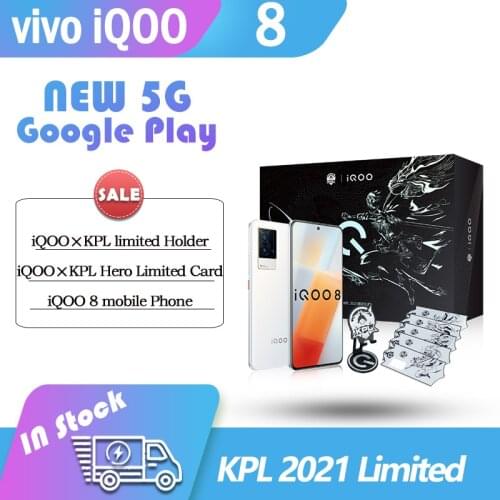 NEW Original Vivo iQOO 8 5G Snapdragon 888 6.56'' 120Hz AMOLED Screen 4350mAh 120W Flash Charge 48MP Camera Google NFC CellPhone