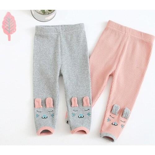 Toddler Girls Pants Spring Autumn Cartoon Cotton Leggings Elastic Waist Skinny Pants For Girls New Arrival Baby Child Trousers