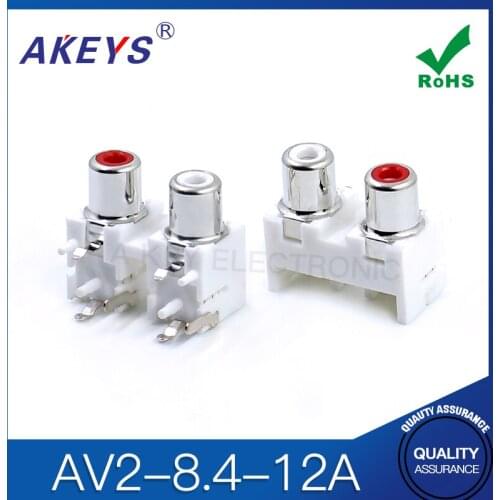 10PCS AV2-8.4-12 2 holes plug tv socket av power concentric socket