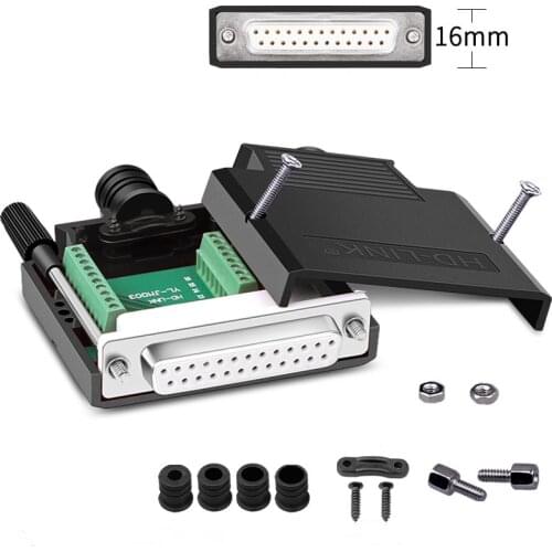 DB25 Connector 25Pin D-sub Male/Female Signals Terminals Connector Hole PCB Adapter Board