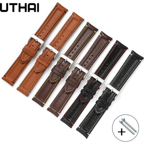 UTHAI Z44 Genuine leather watchbands For Samsung Galaxy S3 Huawei Xiaomi smart watch strap Band Belt Bracelet sport 20mm 22mm
