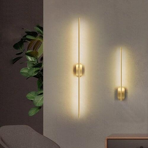 Nordic LED Luxury Gold Wall Lamp Bedroom Bedside Decoration Minimalism Vanity Wall Lamps Living Room Mirror Lamp Indoor Lighting
