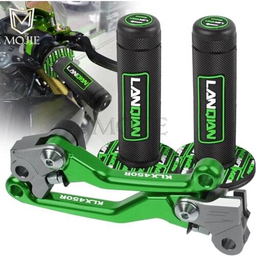 For KAWASAKI KLX450R KLX 450R KLX450 R KLX 450 R 2008-2015 CNC Pivot Brake Clutch Levers Dirt Bike Handle Hand Grip Handlebar