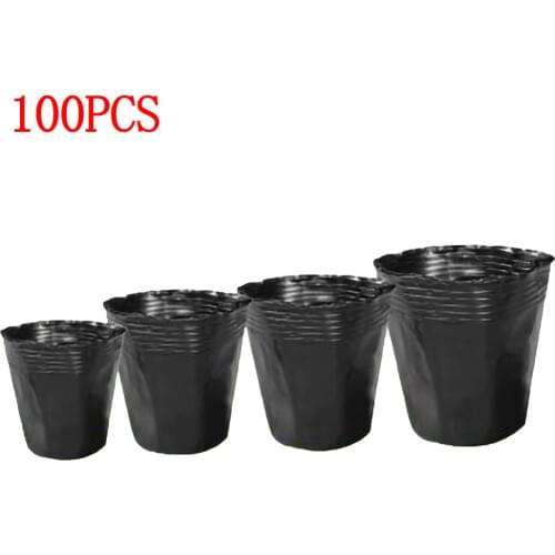 100Pcs Flower Plant Pot Plastic Nursery Flowerpot Seedlings Planter Containers Set Bottom Hollow Nursery Pot Garden Plant Pot