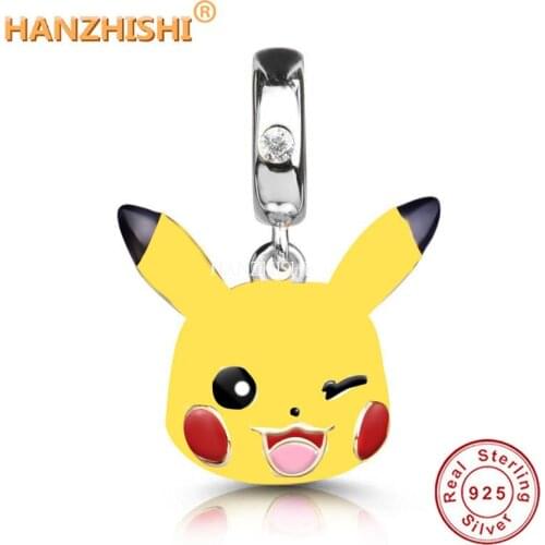 925 Sterling Silver Yellow Animal Rabbit Beads Pendant Charms Fit Original Pandora Charm Bracelet Neckalce For Jewelry Making