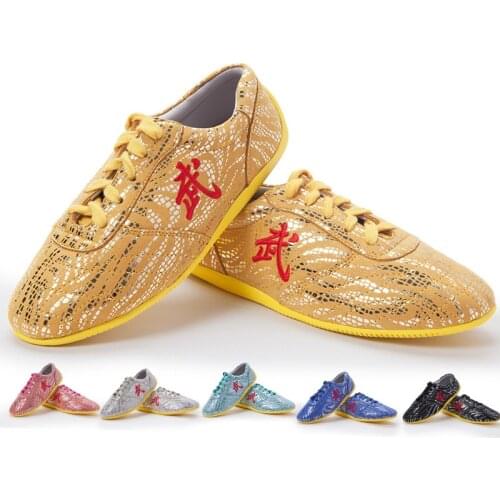 Wushu Tai Chi Shoe, Soft Tendon At The End Of The Super Fiber Leather Martial Art Shoes, Children adult kungfu Shoe