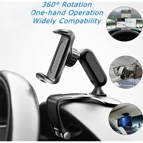 360 Degree Rotation Universal Dashboard Mount Car Cell Phone Holder Gps Stand Support Clip Bracket Clamp For Mobile Phone