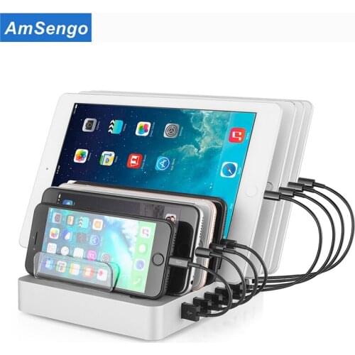 For iphone Xiaomi QC 3.0 Smart 8 Port USB Phone Charger Phone Stand Quick Charging Station Multiple Charger for Smartphones