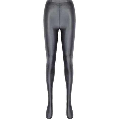 ZDHoor Womens Pantyhose Shiny High Waist Tights Open Crotch Elastic Tights Stockings Nylon Leggings Pants Sports Pantyhose