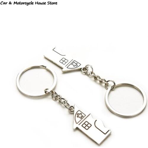 1 Pair Personalized Souvenirs Lanyard Keyring Key Fob Gift Key Chains Romantic House Valentines Day Love Keychain