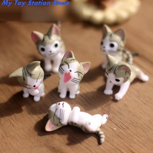 1pcs Cheese Cat Miniature Figurines Toys Cute Lovely Model Kids Toys 4cm PVC Japanese Anime Children Figure World
