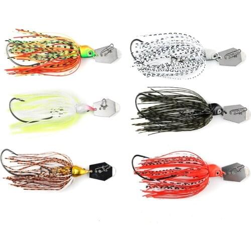 1pcs/pack 12.5g/16.5g 6 color choice bait spinner rubber skirt crank hook combined lead jig rig lures bass pesca fishing lures