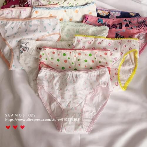12Pcs Lot Girls Underwear Briefs Baby Panties Kids Children Short Cotton Underpants 2 To 12 Years ZL18
