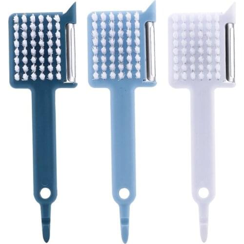 5-in-1 Vegetable Peeler with Digging Fruit Stainless Steel Knife Cabbage Grater Potato Slicer Oyster Cleaning Brush Kitchen Tool
