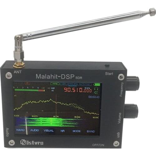 50Khz-2GHz with Active code DFU Malachite SDR Radio Malahit DSP SDR Receiver + 3.5" LCD + Battery + Speaker + Metal Case