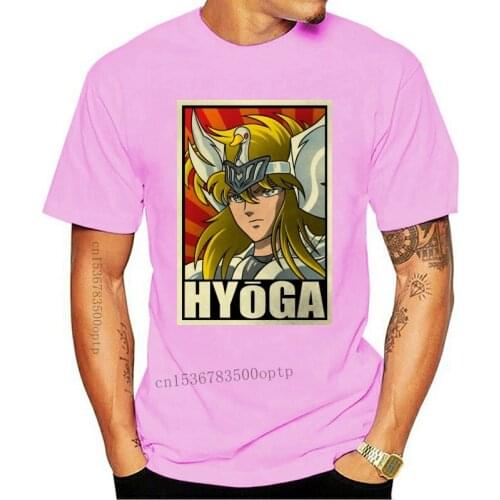 Saint Seiya Hyoga Anime Artsy Mens Round Neck T-Shirt Tee Shirt