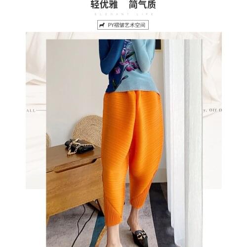 HOT SELLING Miyake pleated trousers harem pants pocket personality casual pants IN STOCK