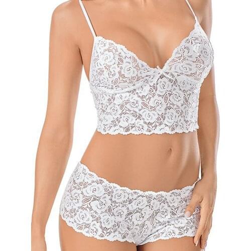 CWFMZQ Sexy Women Nightwear Lace Cami Crop Top And Shorts Pajamas Set Transparent Lingerie Sleepwear Loungewear Plus Size 5XL