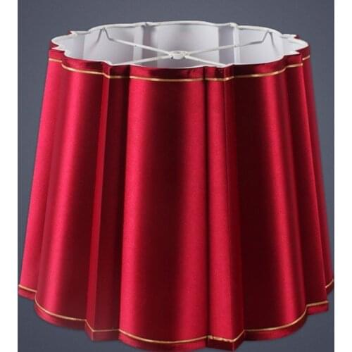 E27 Art lamp shades for table lamps red and green cloth lampshade horn-rimmed chimney fabric pendant lamp shade