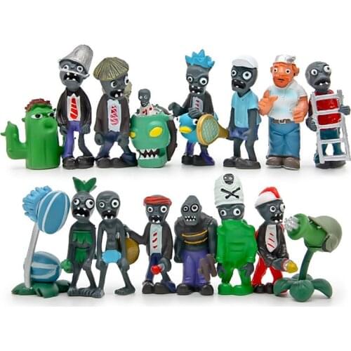 16pcs/lot 3.5-7.5cm Plants vs Zombies Toys PVZ Plants and Zombies Figures Toy PVC Action Figure Collection Model Toy