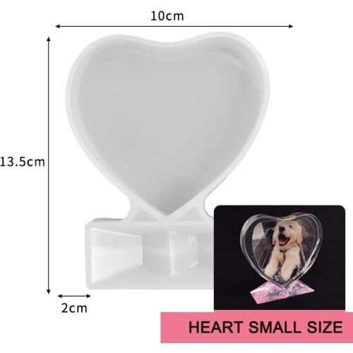 Photo Frame with Base Casting Mold Love Heart/Square Soft Silicone Mould Home Ornament DIY Craft Tools TN88