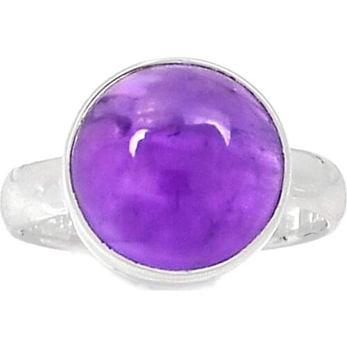 Genuine AMETHYST Ring 925 Sterling Silver Jewelry,USA Size :8, MHBAR3582