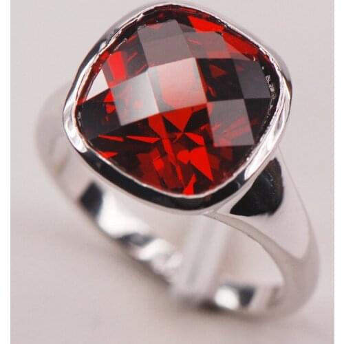 Garnet Party 925 Sterling Silver Woman Ring Size 6 7 8 9 10 F619 Fashion Wholesale Jewelry Free Shipping