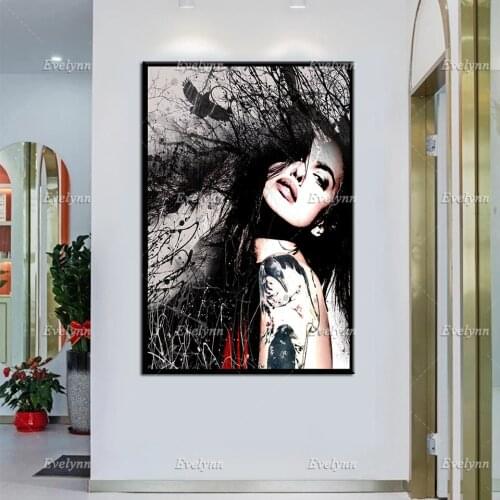 Comic Poster Sexy CanvasBlack Raven Art Comic Print Wall Decor Cool Posters Witchy Decor Sexy Wall Art Modern Home Decor Gift