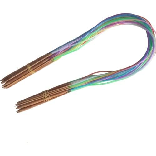 18 size/set Multicolor tube Bamboo Circular Crochet Knitting Needles Set 40/60/80/100/120cm
