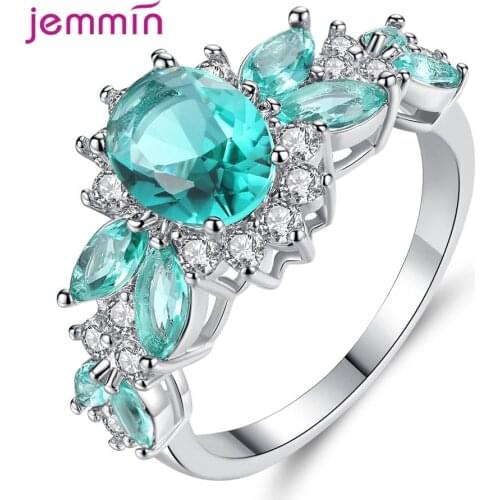 New 2020 Arrivals Fashion Ring Flower Finger Rings Clear CZ Women Wedding Brand Jewelry Gift AAA Cubic Zirconia Bijoux
