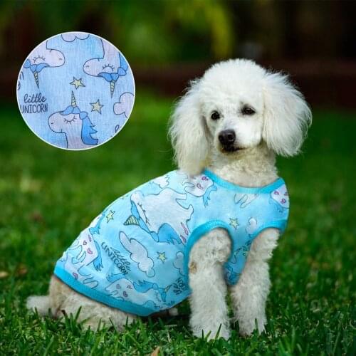 New Pet Sleeveless T-Shirts Cactus Rabbit Pineapple Bear Unicorn Printed Sleeveless High Quality