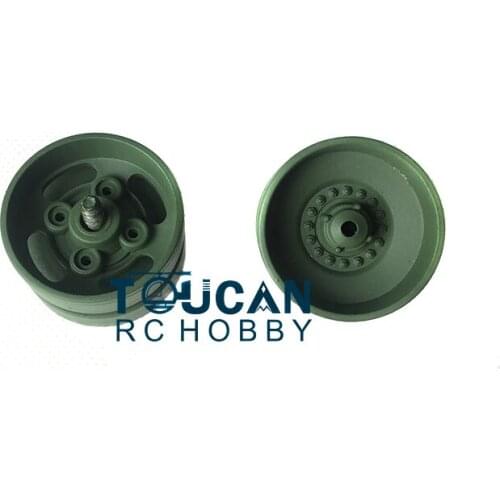 One Pair HengLong 1/16 Leopard2A6 Green Plastic Idler Wheels For Tank 3889 TH00426