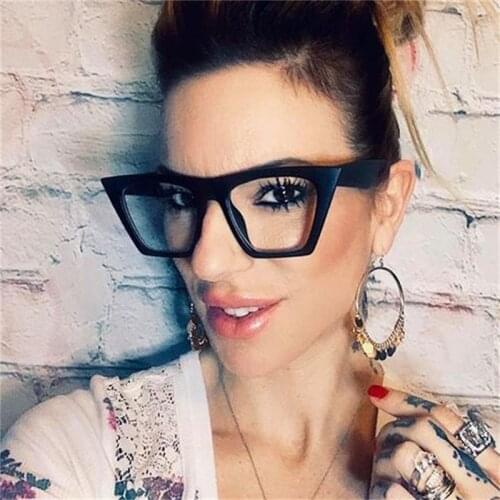 No Lens Cat Eye Frames Fashion Designer Black Blue Myopia Nerd Glasses Frame Womens Eyeglasses Frame Optical cats eye Glasses