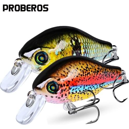 PROBEROS 1PCS Crankbait Fishing Lure Painting 8.5g-0.3oz Hard Bait Wobbler Artificial Fishing Baits 2.05"-5.2cm With 8# BKB Hook