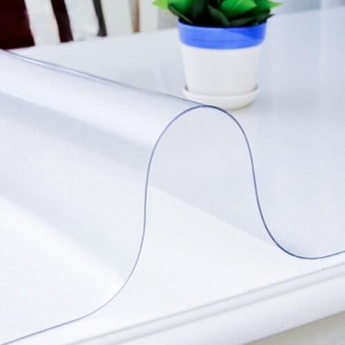 Booksew Transparent 1.5mm Soft Glass Table Cloth Waterproof Oilproof PVC cloth Kitchen Dining Rectangular Table Cover Mat