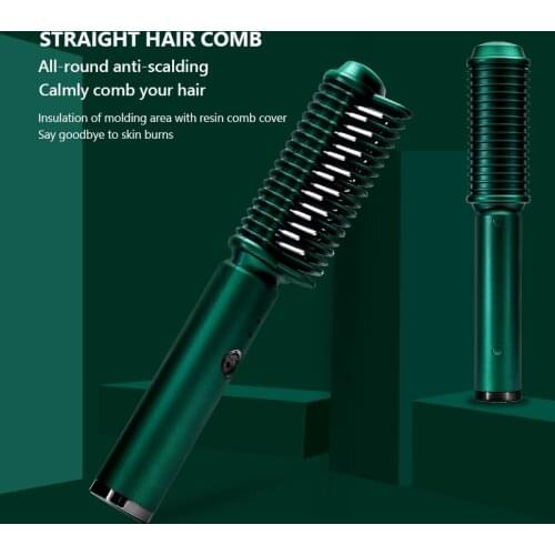 USB Rechargeable Hair 3D Comb Straightener Electric Hair Straightener Hair Curler Wet Dry Use Hair Flat Irons Hot Heating Comb