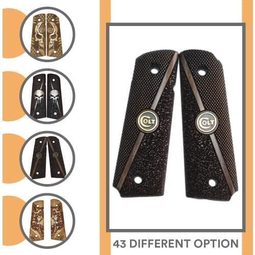 Grip And Case For Colt Edition 1911 Custom Laser Cut Wood Inlay Grips Gun Accessories Weapon Case Hunting Gun Hunting Accessories Equipment Gun Tactical Molle Pistol Brace Glock "