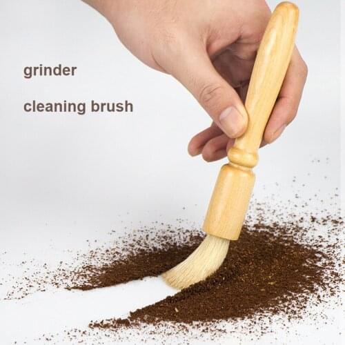Cleaning bristles brush Grinder cleaning brush wooden handle coffee powder brush grinder