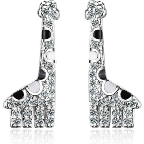 WANGAIYAO giraffe earrings female personality wild simple sweet cute small animal earrings students