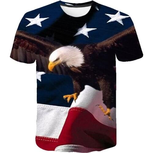 Funny Cool USA Flag Eagle mens T-shirt 3d Print Mighty domineering O-neck T Shirts Tee Tshirts Men/Women Oversized T-shirt