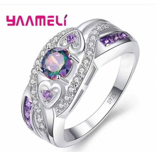 New Fashion Design Big Zircon Stone Ring For Women Engagement Jewelry Gift 925 Sterling Silver Trendy Charm Jewelry Rings