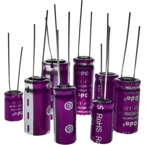 1PCS HOT NEW 3.0V CDA 3V Super Capacitor 1F 2F 3.3F 5F 7F 10F 15F 20F 30F 50F 60F Farad Capacitor 3.0V3.3F 3V10F