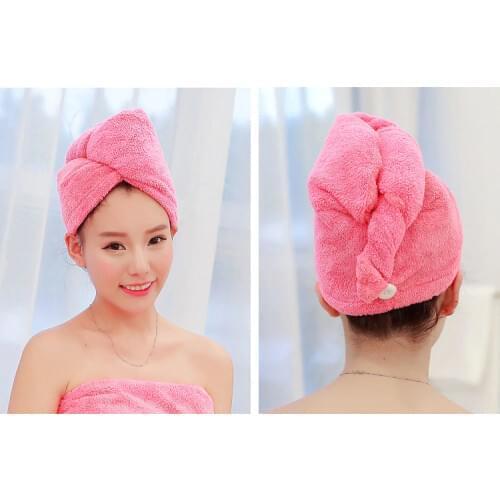 1 Pieces Women Quick Dry Hat Bath Hair Drying Towel Head Wrap Hat Girls Ladies Makeup Cosmetics Cap Thermal Bathing Tools