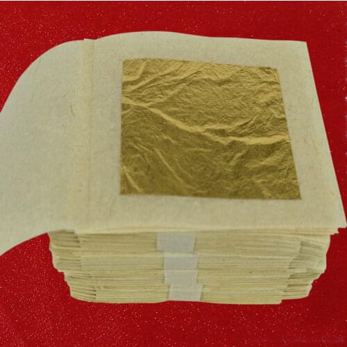 100 PCS Pure 24k Edible Gold Leaf Sheet Foil for Decoration Cake Ice Cream Coffee Wine Eatable Genuine Gold Leaf