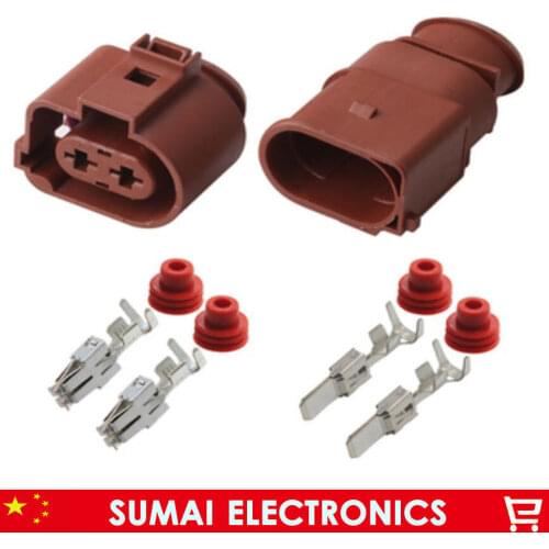 5 sets 2Pin 6.3mm Auto fan/Wheel Cylinder plug,Auto/car waterproof electrical connector for VW PASSAT,Audi etc.Free Shipping