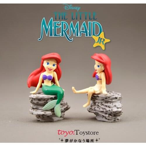 2piece/lot 7.5cm High quality Mermaid Princess Ariel Doll decoration model cake decoration DIY decoration